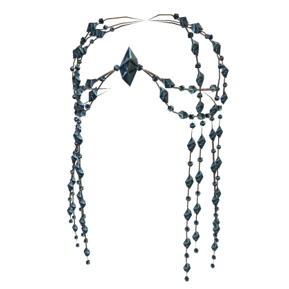 Blue Beaded Tassel Goddess Headdress