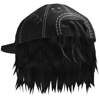 Spiky Anime Boys Emo Hair w Distressed  Hat (B)