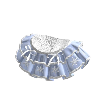Blue Velvet Christmas Skirt w/ Snowflakes