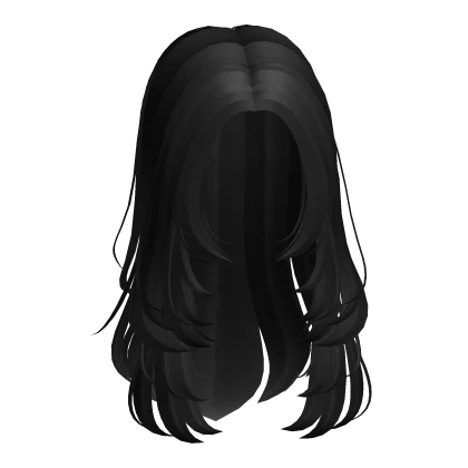 Long Summer Layered Hair with Side Bangs in Black