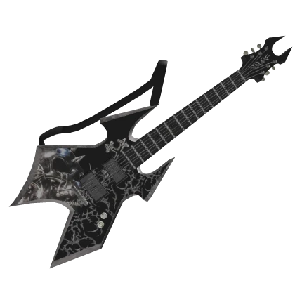 electronic guitar with strap