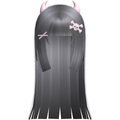 🤍 pretty little imp straight hime hair grey pink