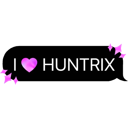 I Heart HUNTRIX Kpop Demon Hunters Text Bubble Gem