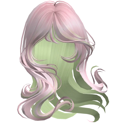 ♡ Windy Flowing Celestial Hair in Pink and Green