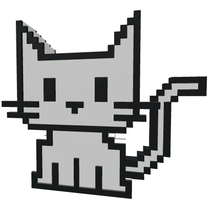 White 8-Bit Tabby Cat | Addon