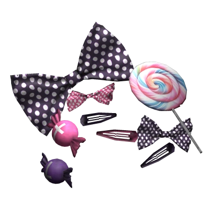 Scene Decora Candy Bows (Magenta/Black)