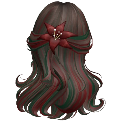 ♡ Brown Christmas Half up Half Down w/ Flower