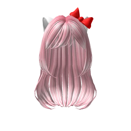 Kawaii Hello Kitty Pink Hair w Bow