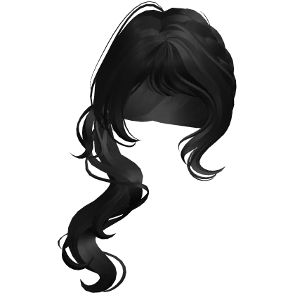♡ igari girl side ponytail braid in black