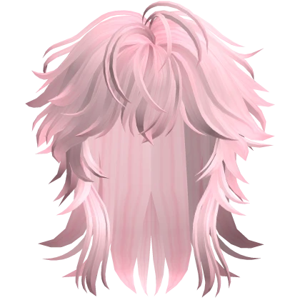 Messy Y2K Short Wolf Cut Hair - Pink