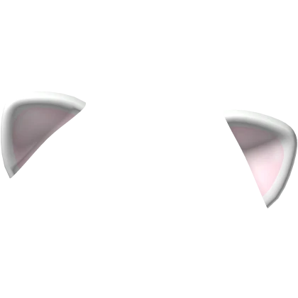 kawaii curious droopy cat ears in white