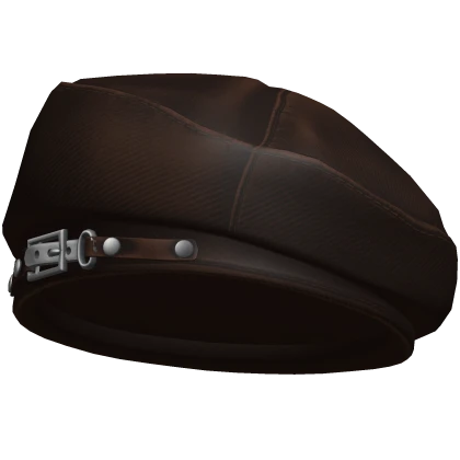 Beret Cap Brown Buckle Belt Studded Punk 2000s Y2K