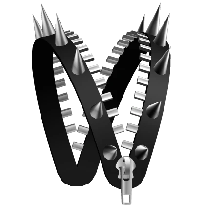 opened zipper spiked emo grunge black headband 