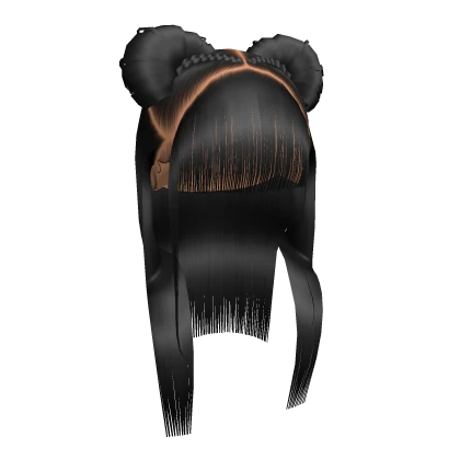 Half Up Half Down Buns W Bangs [Black]