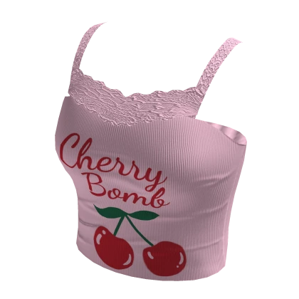 Pink Cherry Crop Top Shirt
