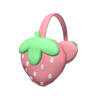 Pink Strawberry Earmuffs