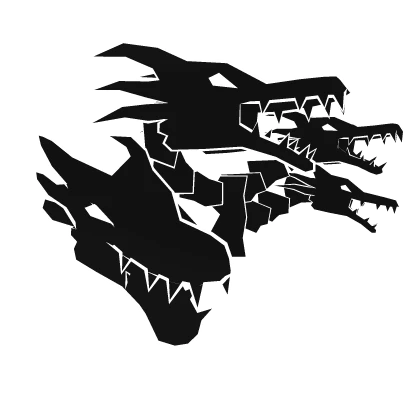 Cartoony White Dragon Heads