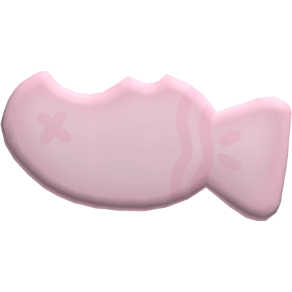 cute kawaii pink bitten fish snack