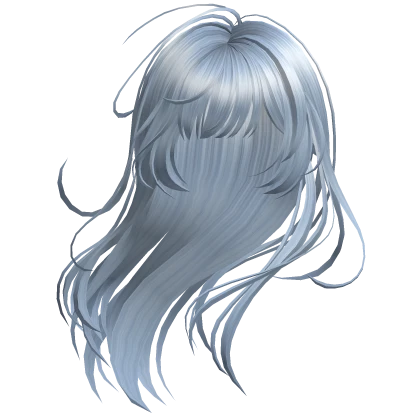 Sky Blue Wind-Blown Long Anime Hair