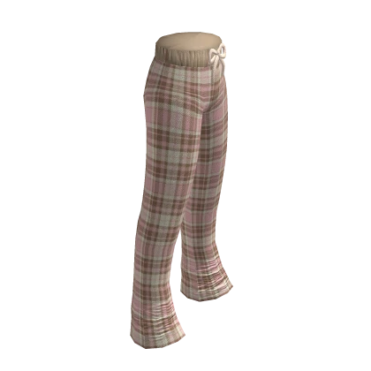 💗 Cozy Flannel Pajamas Pink Beige Plaid