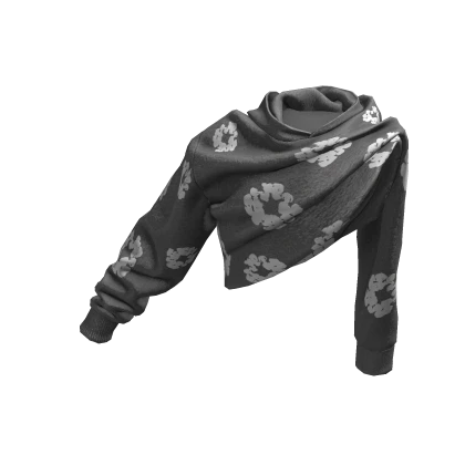 Grey Denim Tears Raised Hoodie