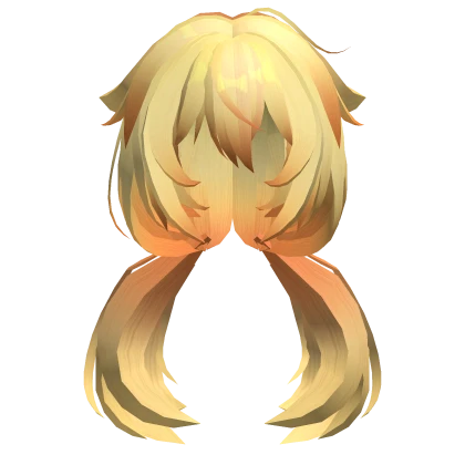 Low Twintails Hair Droopy Cat Ears - Yellow