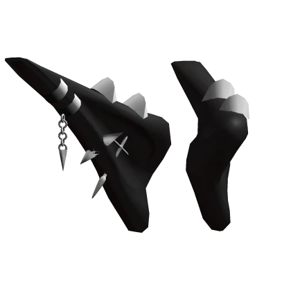 Elf Ears Black Silver Pierced Cross Goth Emo Y2K