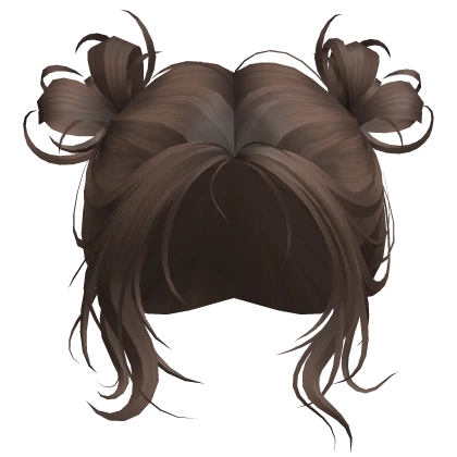 Brown Messy Bow Buns