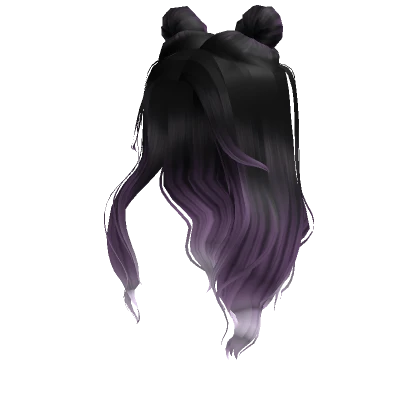 Blueberry Hair - Space Buns Black Purple