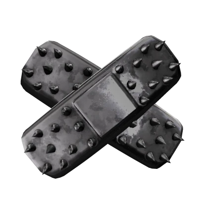 Spiked Punk Chrome Bandaid Mouth Cover 
