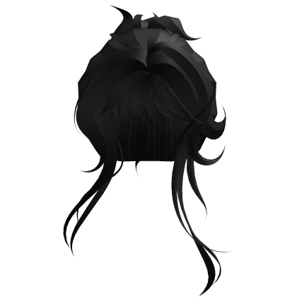 High Bun Work Girl Black Cute Messy Loose Hair