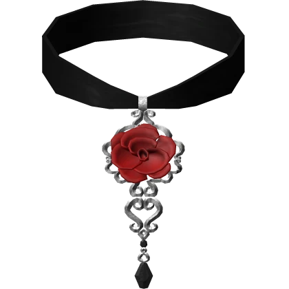 Vampire Rose Silver Choker