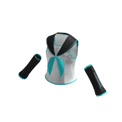 Miku pop star top wear white/light blue