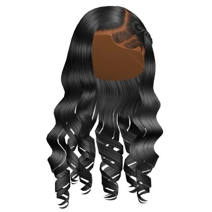 Wavy Side Part with Braid in Black