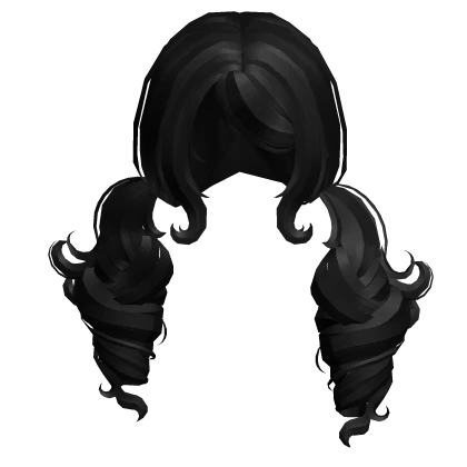 Kawaii Fluffy Curly Cutey Pigtails Black 