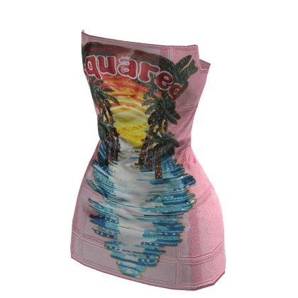 y2k ☆ baby pink iconic graphic corset dress
