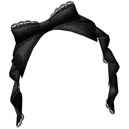 gothic lace ruffle bow headband - black