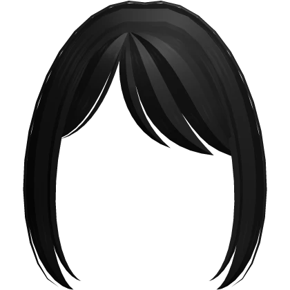 kawaii shy anime side bangs black