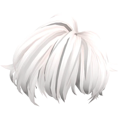 Black Messy Hair w/ Anime Emo White