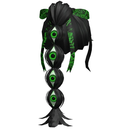 [⌛🎃] Green and Black Halloween High Ponytail