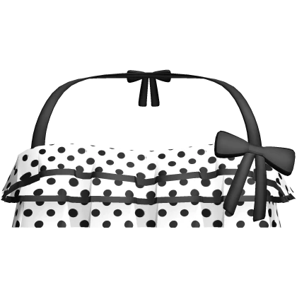 cutesy white and black polka dot bathing suit top