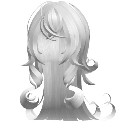 iconic long swirly hair in white
