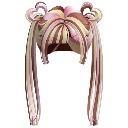 Cute Valentine Twintails w/ Heart Buns (Ice Cream)