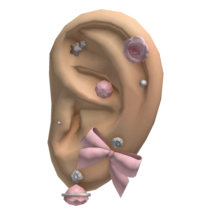 Coquette Ears w Piercings Pink