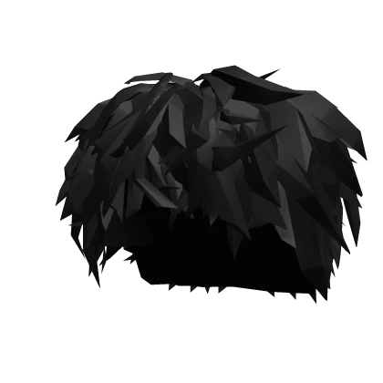 Black Messy Fluffy Anime Hair v2