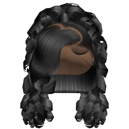 ☆ | Black Heart Bang Curly Updo