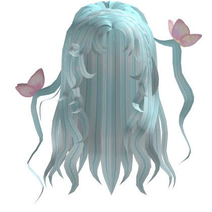 Light Blue Fairy long Hair with Butterfly 