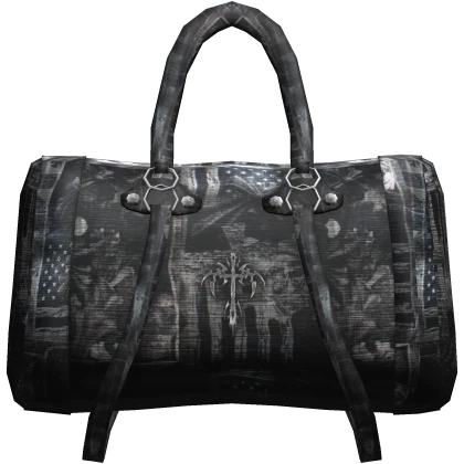 Black Chrome Grunge Emo Luxury Handheld Duffel Bag