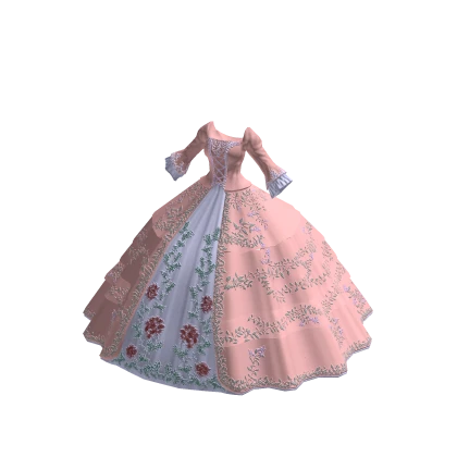 ♾️ Pink & lavender rococo flower ballgown