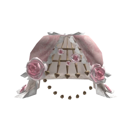 Rosy Rococo Gold Cage Skirt Bustle in Pink